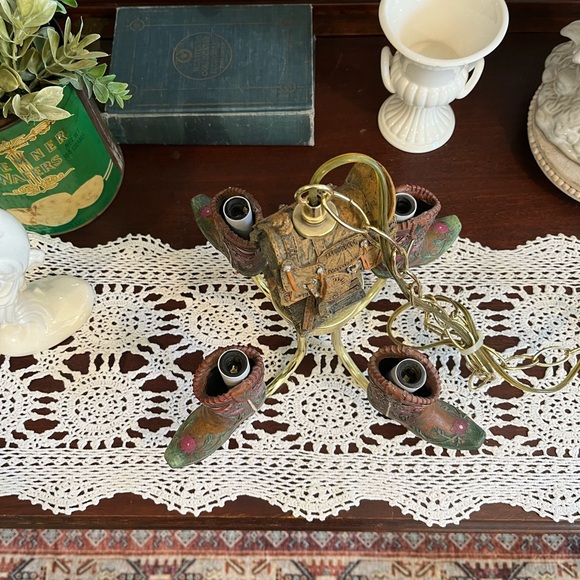 Rustic OOAK Cowboy Boot Chandelier - Picture 6 of 16